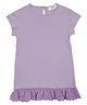 trendyol Short Sleeves Solid Drop Waist Frock with Schiffli - Purple