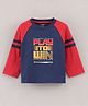Cucumber Full Sleeves T-Shirt Text Print - Blue