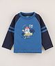 CUCUMBER Full Sleeves Cotton T-shirt Text Print - Blue
