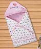 Babyhug Hooded Wrapper Ladybug Print - Blue & Pink