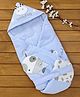Babyhug Hooded Wrapper Cow Applique - Blue