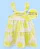 UCB Sleeveless Frock Text Embroidered - Yellow