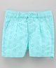 UCB Cotton Knee Length Bermuda Schiffili Design - Aqua Blue