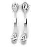 Krysaliis Sterling Silver Spoon & Fork Set Shapes Charms - Silver