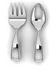 Krysaliis Sterling Silver Spoon & Fork Set Beaded Loop - Silver