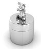 Krysaliis Sterling Silver  Teddy Keepsake Box - Silver