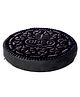 Keshav Creation Oreo  Biscuits Round Cushion - Black