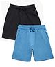 Campana Pack Of 2 Solid Shorts - Charcoal & French Blue