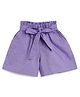 Campana Solid Paperbag Shorts - Purple