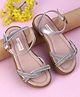 Cute Walk by Babyhug Sandals with Studded Lace - Silver