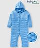 Babyoye Eco-Conscious 100% Cotton Full Sleeves Winter Wear Romper - Blue