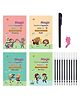 FunBlast Sank Magic Practice Copybook for Kids with Pen Pack of 4 (Math Alphabet Numbers and Drawing)
