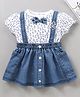 Wow Clothes Half Sleeves Top & Denim Skirt Anchor Print - Blue