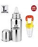 Leroyal Stainless Steel Baby Feeding Bottle Silver - 250 ML