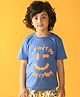 Anthrilo Half Sleeves I Didn't Do That Mom Text Print Tee - Blue