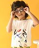 Anthrilo Half Sleeves Paint Splash Printed Tee - White