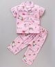 Wonderchild Half Sleeves Unicorn & Butterfly Printed Night Suit - Pink