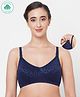 ECOMAMA Organic Cotton & Bamboo Antimicrobial Non-Padded Nursing Bra Floral Pattern - Blue