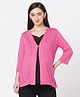ECOMAMA Three Fourth Sleeves Organic Cotton & Bamboo Maternity Shrug Solid - Pink