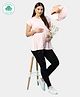 ECOMAMA Half Sleeves Organic Cotton & Bamboo Antimicrobial Ruffled Lounge Tee Solid - Light Pink