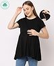 ECOMAMA Organic Cotton & Bamboo Antimicrobial Half Sleeves Top - Black