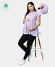 ECOMAMA Organic Cotton & Bamboo Antimicrobial Cap Sleeves Lounge Maternity Top Solid - Purple