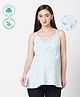 ECOMAMA Organic Cotton Sleeveless Maternity Top Floral Print - Blue