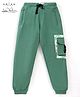 Arias Consciously Sourced 100% Cotton Stretch Looper Knit Jogger with Contrast Detailing - Green