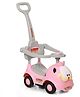 Funride 3 In 1 Ride On Baby Car with Music & Horn Parental Handle with Safety Harness Ride On - Pink