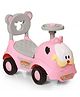 FunRide Toy Car Rider for Baby with Music Horn Backrest and Under Seat Storage Utility Box - Pink