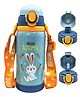 FunBlast Cartoon Theme Insulated Water Bottle with Dual Caps (450 ML)- Pack of 1 Random Color