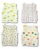 LazyToddler Sleeveless Cotton Organic Muslin Jhablas Solid Pack Of 4 - White