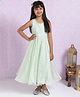 BIBA Sleeveless A Line Flared Flower Mandala Design Gown - Sea Green