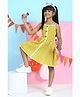 Biba Yellow Cotton Strap Dress With Long Mock Placket