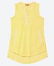 BIBA Lace Embellished Sleeveless Flax Top - Yellow