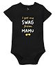 Zeezeezoo Half Sleeves Swag From Mamu Print Onesie - Black