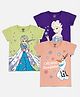 Kidsville Pack Of 3 Half Sleeves Frozen Featured Elsa & Olaf Printed Tee - Purple Green & Peach