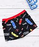 Yellow Bee All Over Skates Print Swimming Trunks - Navy Blue Red
