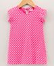 Babyhug Cotton Knit Short Sleeves Polka Dots Print Baby Gown - Blue