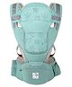 Polka Tots 9-in-1 Ergonomic Hip Seat Baby Carrier | Detachable Hood | Pocket Storage | Padded Support | Adjustable Waist Belt up to 47 Inches & Comfortable Lumbar Support | 2 to 36 Months, Shell Green