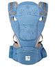 Polka Tots 9-in-1 Ergonomic Hip Seat Baby Carrier | Detachable Hood | Pocket Storage | Padded Support | Adjustable Waist Belt up to 47 Inches & Comfortable Lumbar Support | 2 to 36 Months, Shell Blue