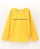 Simply Full Sleeves Cotton T-shirt Placement Print - Yellow