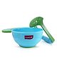 LuvLap Baby Food Grinding Cum Feeding Bowl, Portable Baby Food Masher & Serving Bowl for Baby weaning Food Preparation (Green & Blue)