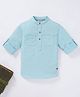 Ed-a-Mamma Full Sleeves With Front Pocket Solid Shirt - Blue