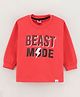 Teddy Full Sleeves Cotton T-shirt Placement Print- Red