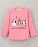 Teddy Full Sleeves Cotton Top Animal Print- Pink