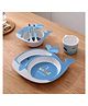 Negocio Fish Shaped Bamboo Fibre Tableware Set - Blue