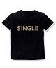 KAVEE 100% Cotton Bio Washed Half Sleeves Single Print Tee - Black