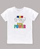 KAVEE 100% Cotton Biowashed Full Sleeves Mom Is My Superpower Print Tee - White