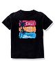 KAVEE 100% Cotton Biowashed Full Sleeves California Print Tee - Black